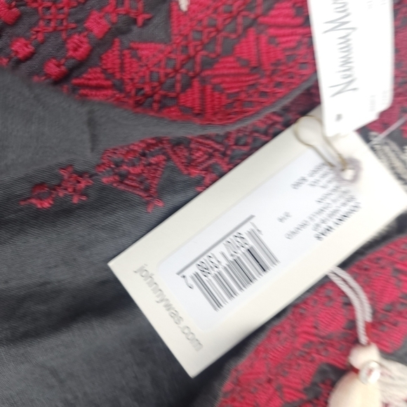 New Johnny Was Charcoal Camille Draped Embroidered Cream Red Cardigan Sz… - Picture 15 of 16